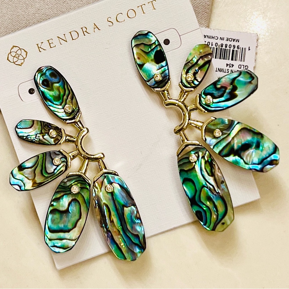 ๐บ๐HP๐๐บ NWT Kendra Scott Ashlyn Abalone Shell Statement Earrings - Picture 2 of 16
